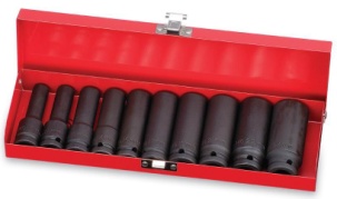 10Pcs 1/2 Impact Deep Socket Set